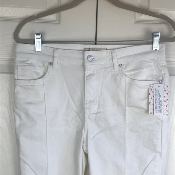 Free People Del Wray Cream Step Hem Raw Hem Jeans - Picture 5 of 11